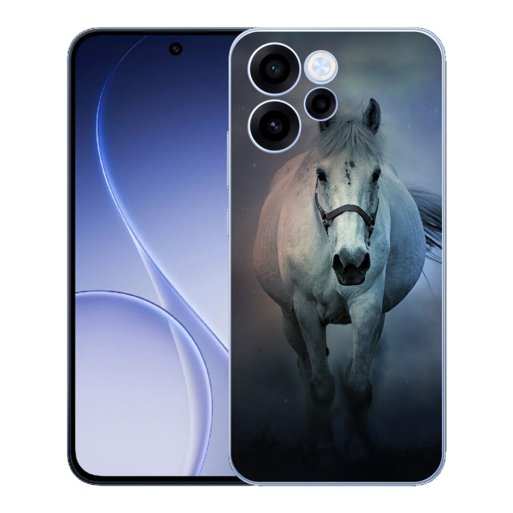 Gelový kryt mmCase na Oppo Reno 15 FS 5G - běžící bílý kůň