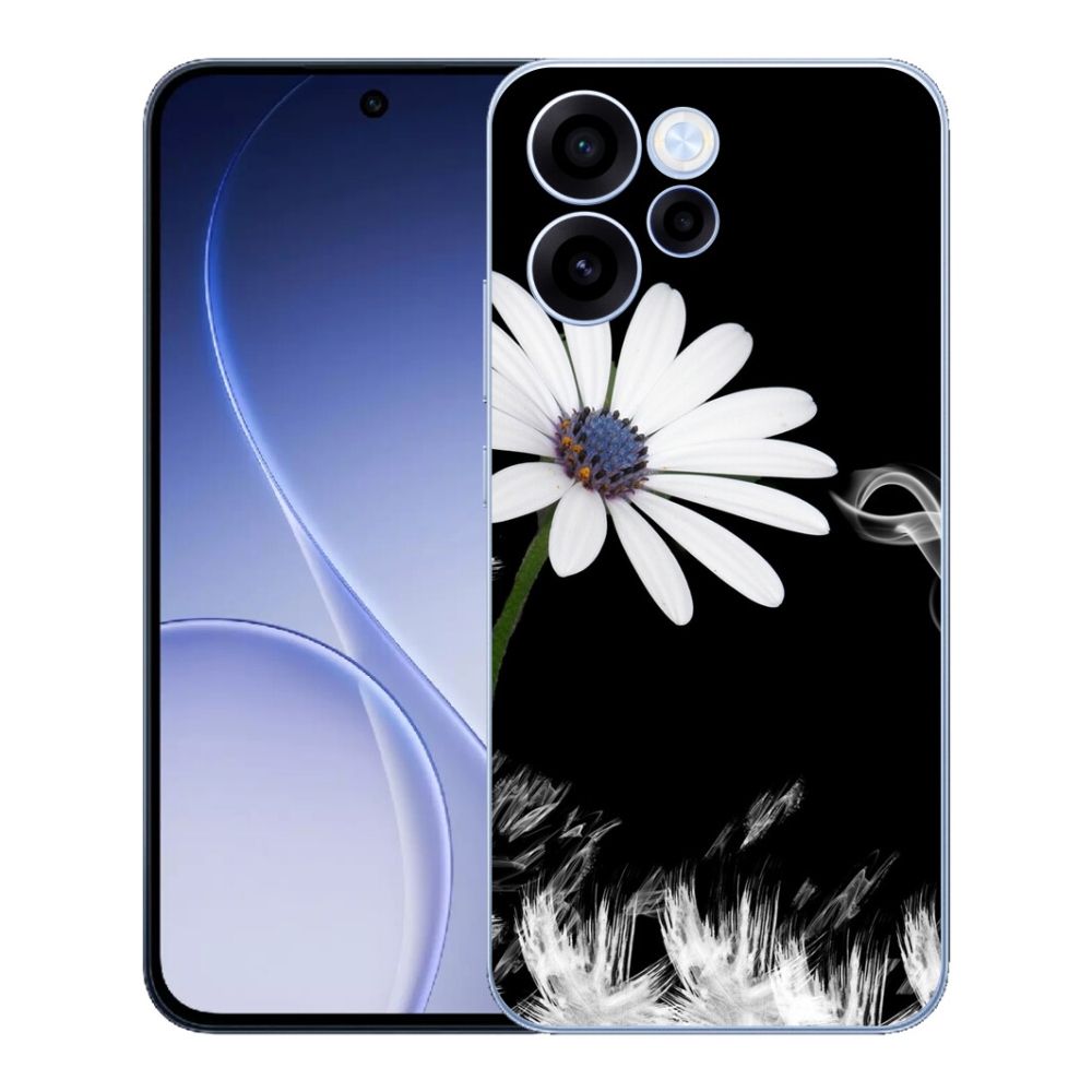Gelový kryt mmCase na Oppo Reno 15 FS 5G - bílá květina
