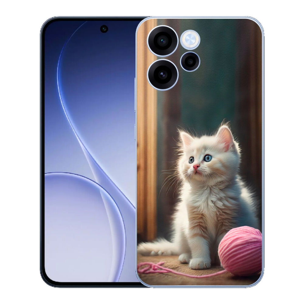 Gelový kryt mmCase na Oppo Reno 15 FS 5G - bílé kotě 2