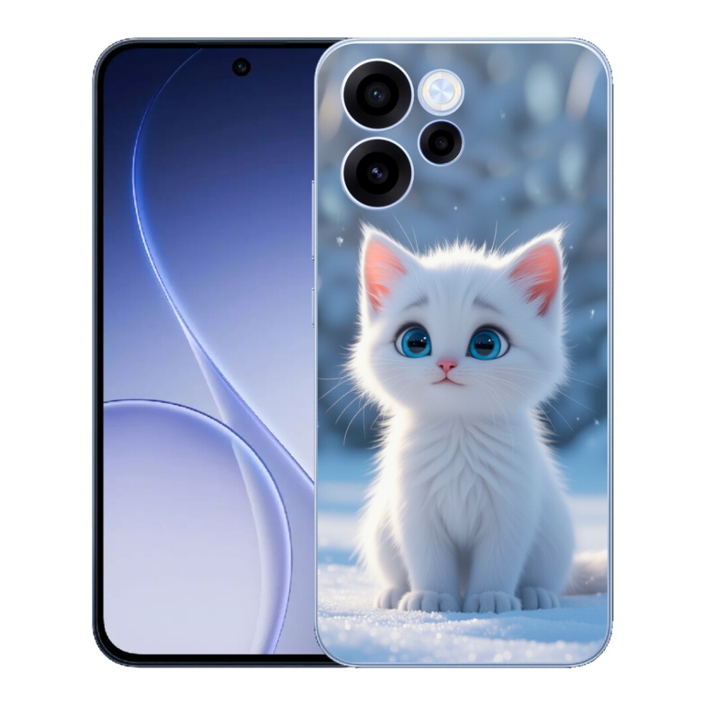Gelový kryt mmCase na Oppo Reno 15 FS 5G - bílé kotě 3