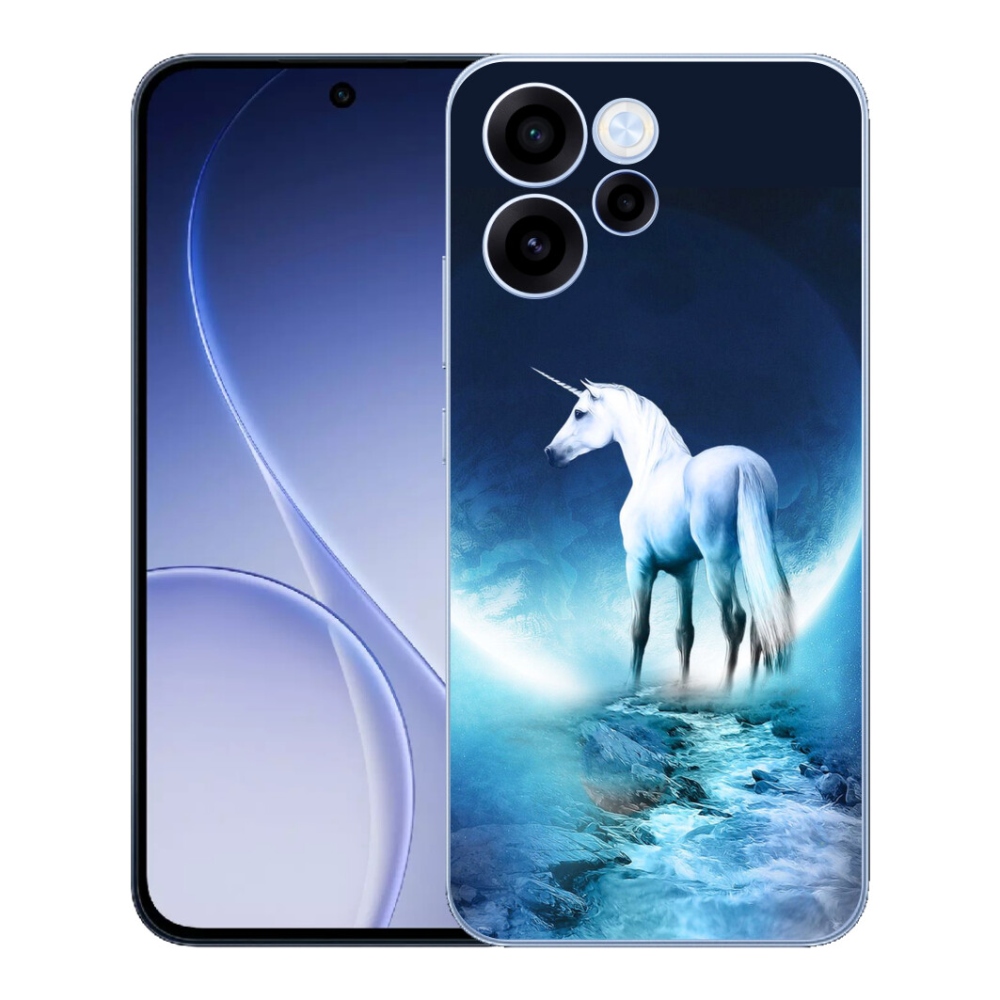 Gelový kryt mmCase na Oppo Reno 15 FS 5G - bílý jednorožec