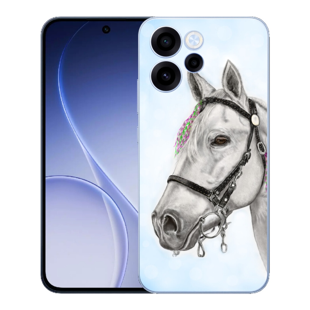 Gelový kryt mmCase na Oppo Reno 15 FS 5G - bílý kůň 1