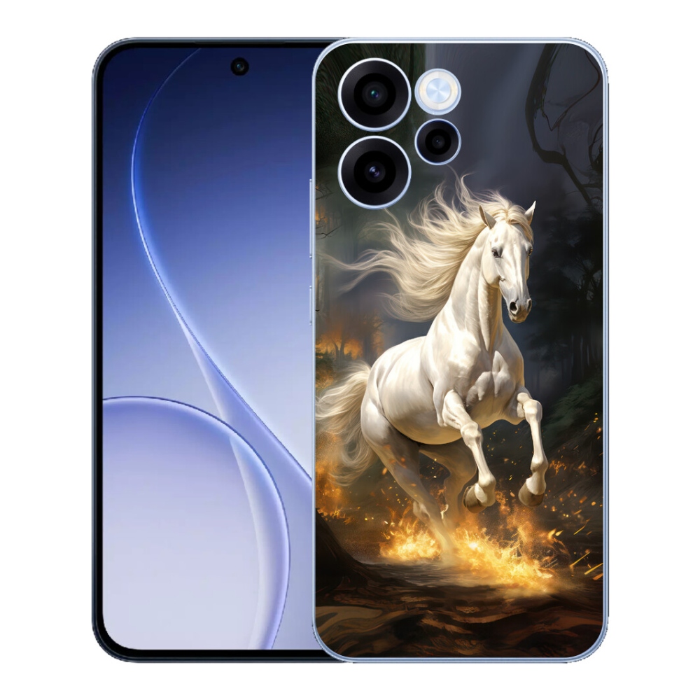 Gelový kryt mmCase na Oppo Reno 15 FS 5G - bílý kůň 2