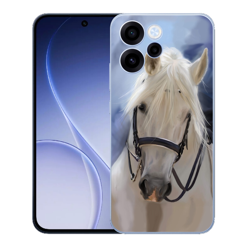 Gelový kryt mmCase na Oppo Reno 15 FS 5G - bílý kůň