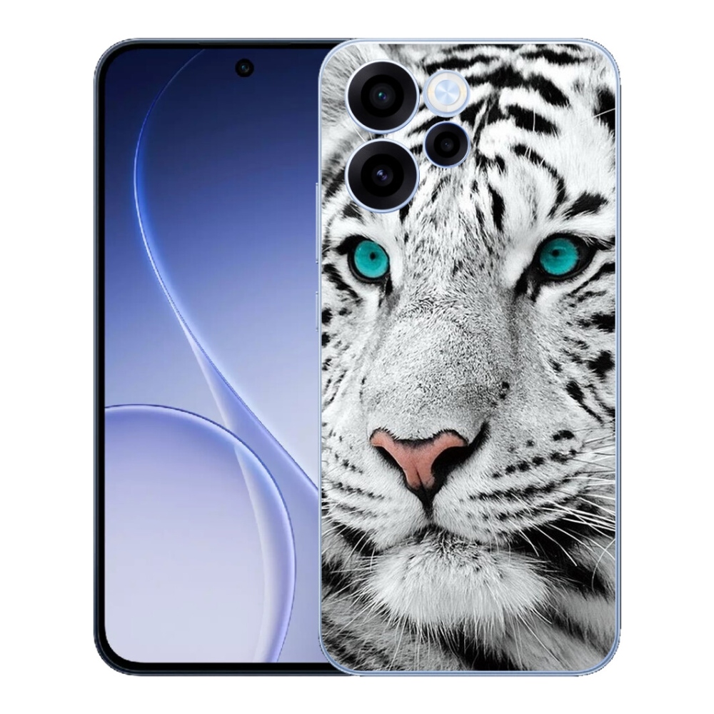Gelový kryt mmCase na Oppo Reno 15 FS 5G - bílý tygr