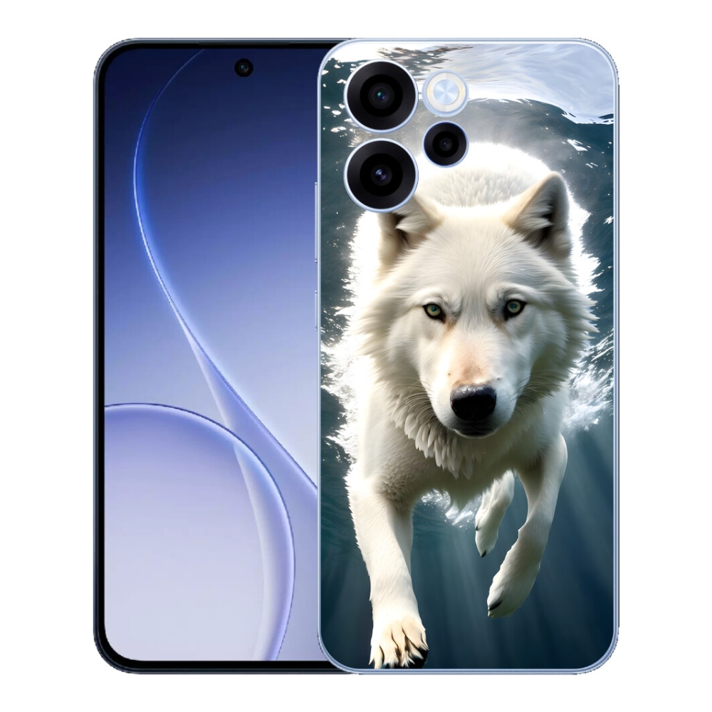 Gelový kryt mmCase na Oppo Reno 15 FS 5G - bílý vlk