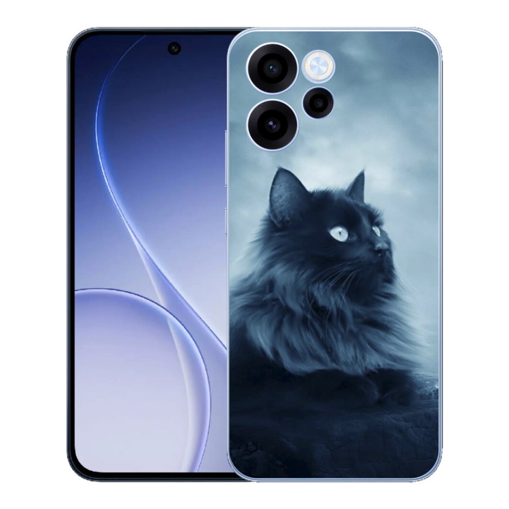 Gelový kryt mmCase na Oppo Reno 15 FS 5G - černá kočka 1