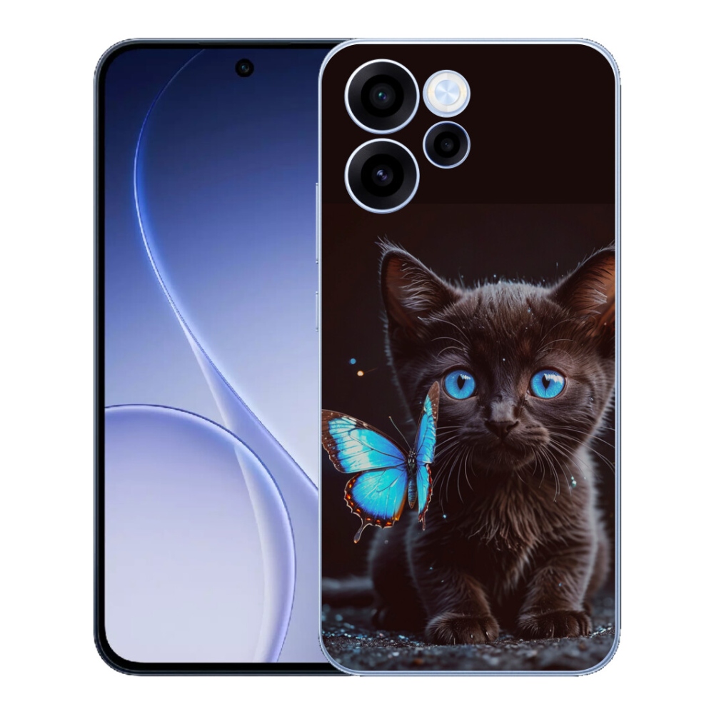 Gelový kryt mmCase na Oppo Reno 15 FS 5G - černé kotě 3