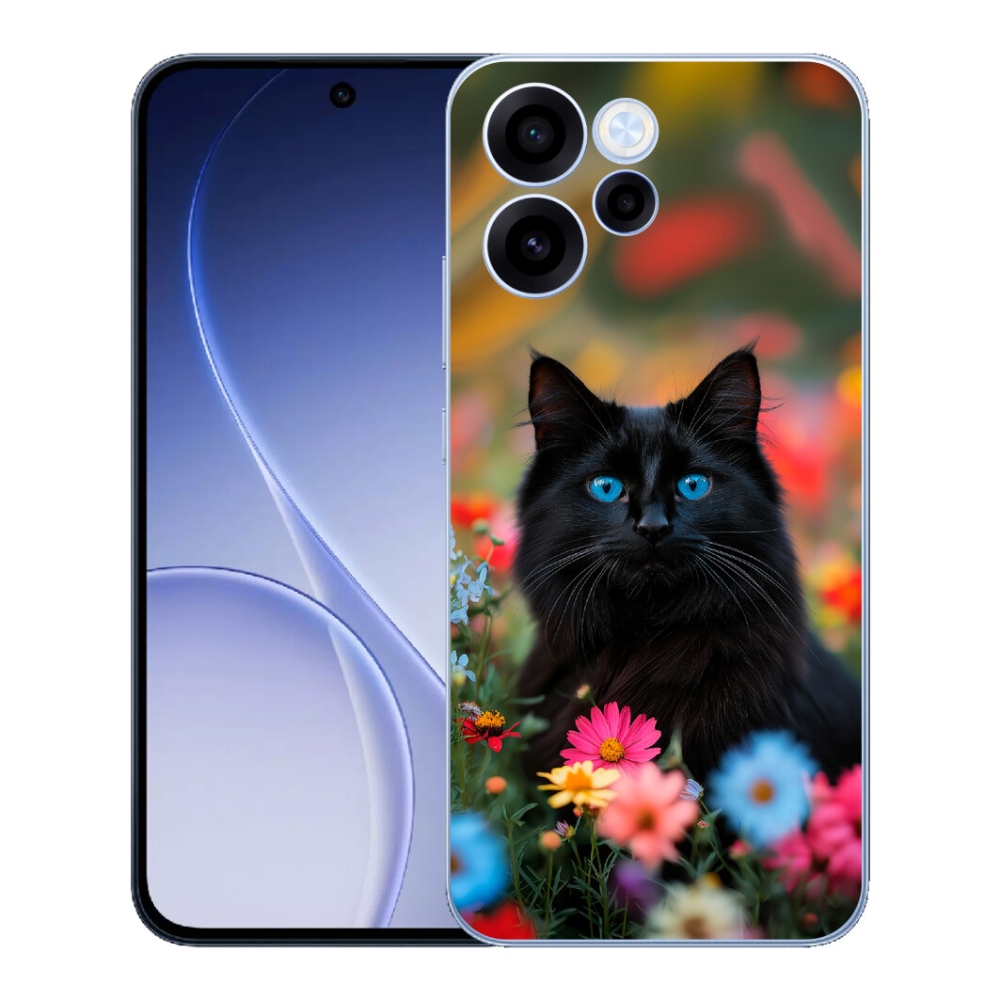 Gelový kryt mmCase na Oppo Reno 15 FS 5G - černé kotě 4