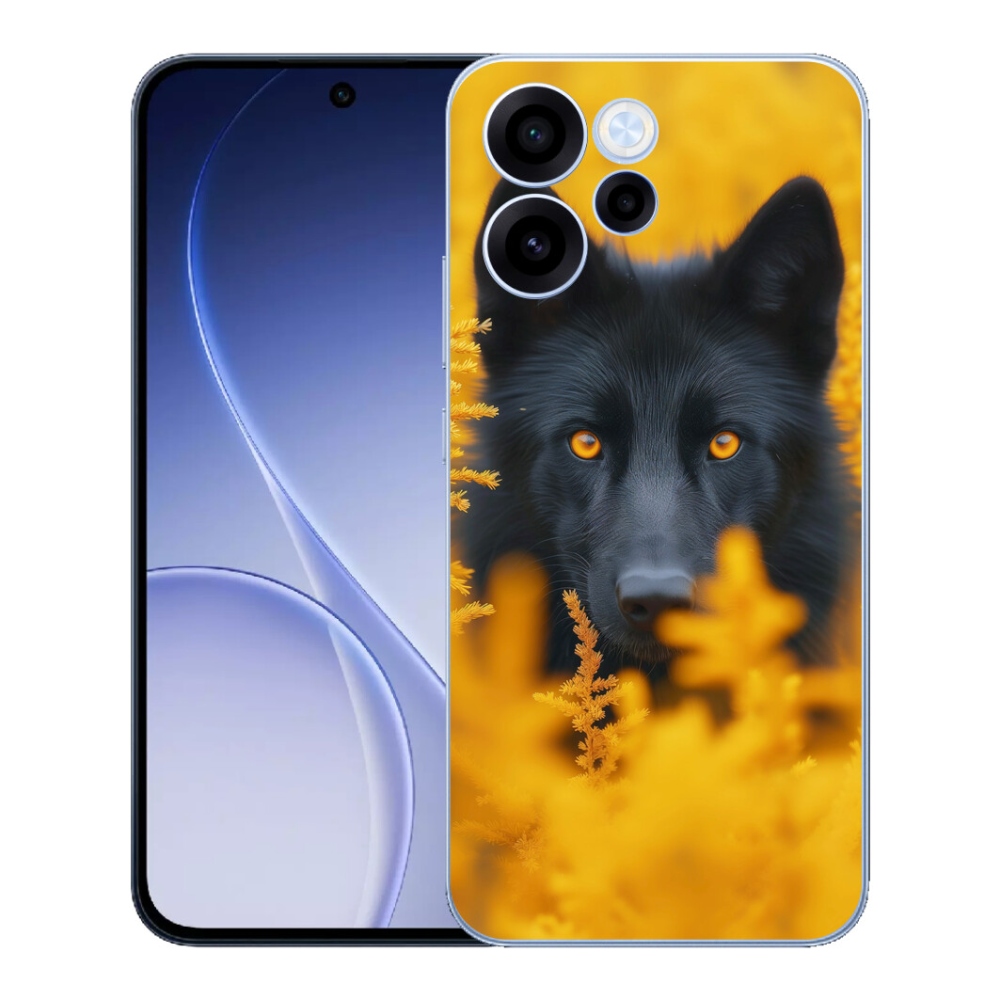 Gelový kryt mmCase na Oppo Reno 15 FS 5G - černý vlk 2