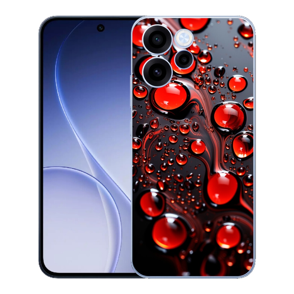 Gelový kryt mmCase na Oppo Reno 15 FS 5G - červené kapky 2