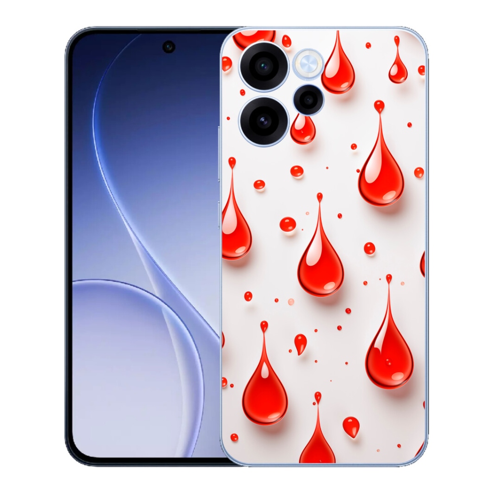 Gelový kryt mmCase na Oppo Reno 15 FS 5G - červené kapky