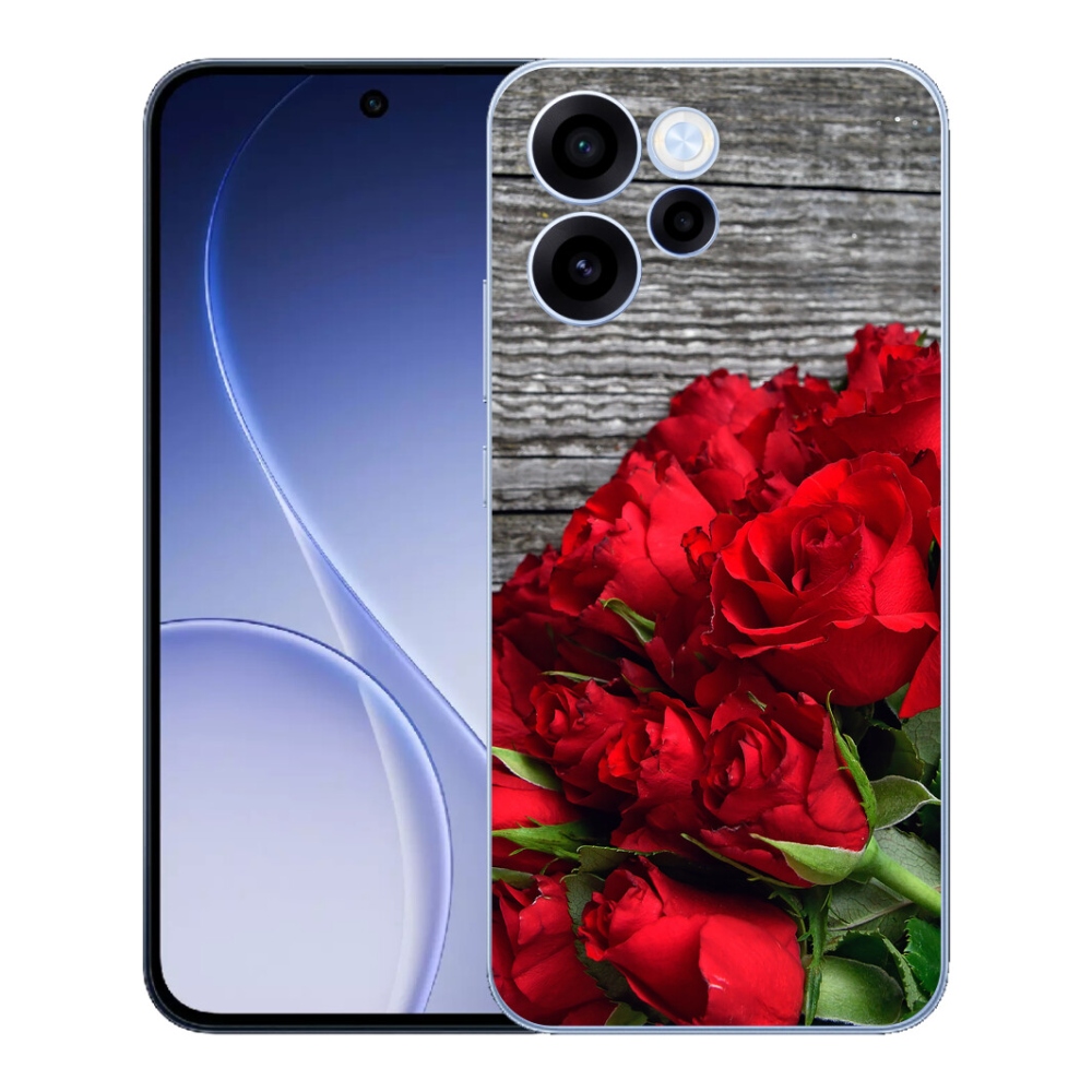 Gelový kryt mmCase na Oppo Reno 15 FS 5G - červené růže