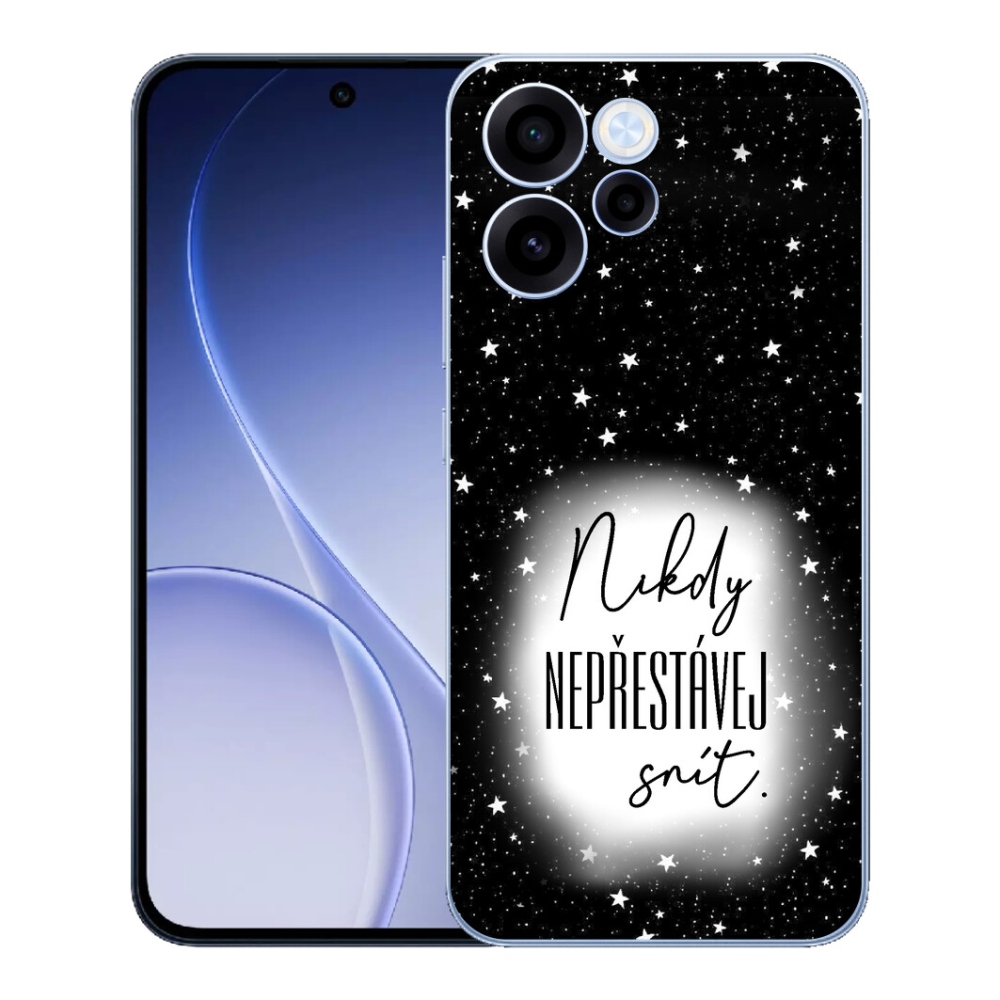 Gelový kryt mmCase na Oppo Reno 15 FS 5G - citát 1 bíločerné pozadí