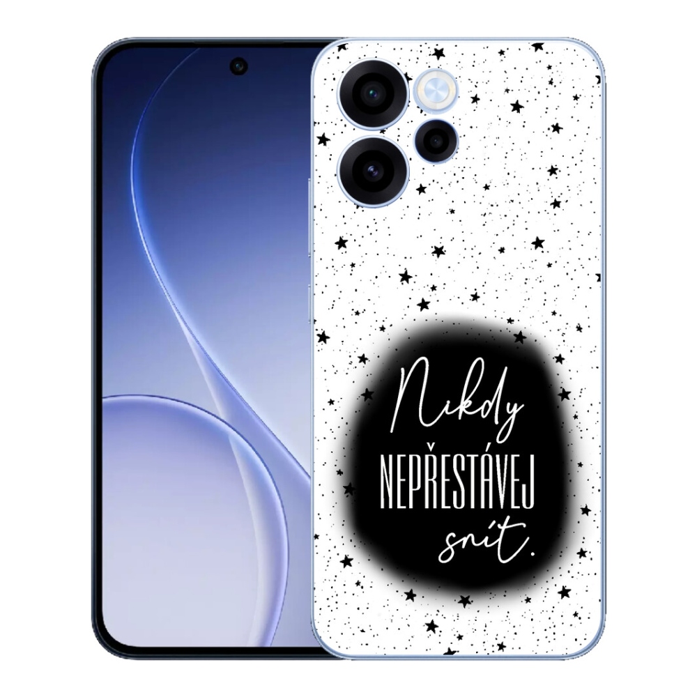 Gelový kryt mmCase na Oppo Reno 15 FS 5G - citát 1 černobílé pozadí