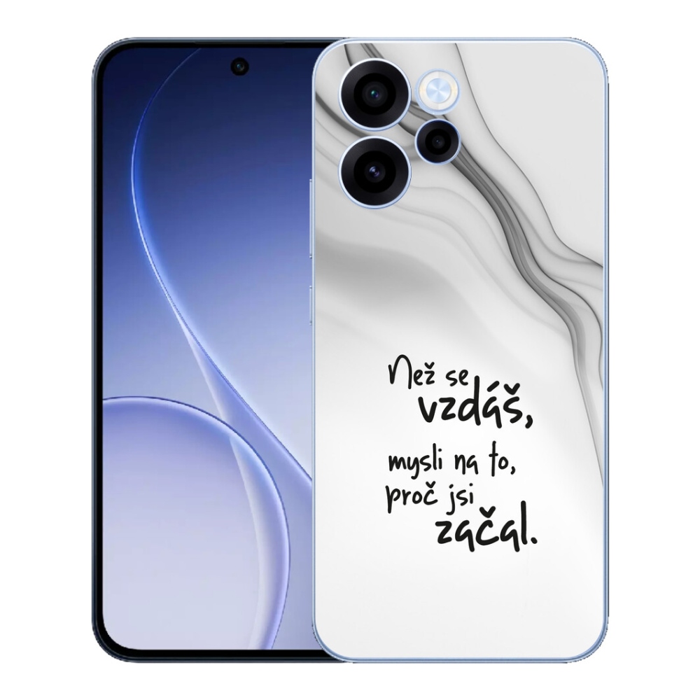 Gelový kryt mmCase na Oppo Reno 15 FS 5G - citát 2 bílé pozadí