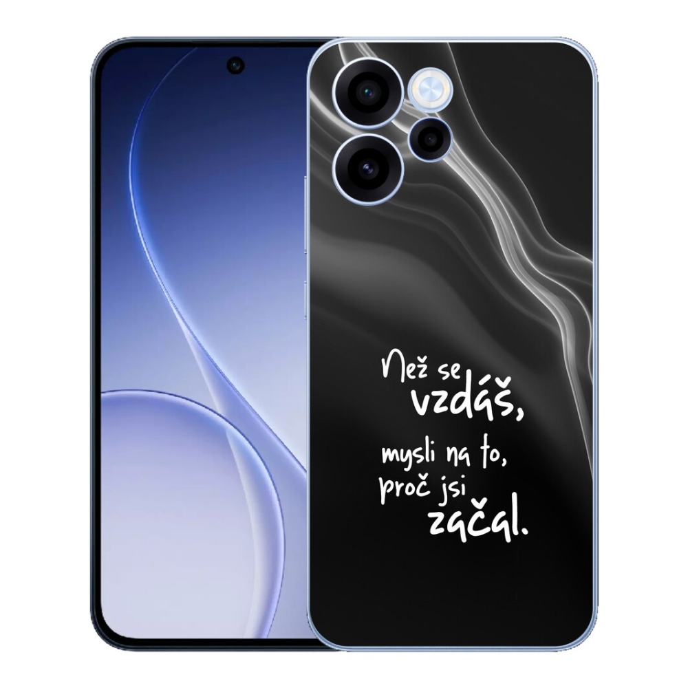 Gelový kryt mmCase na Oppo Reno 15 FS 5G - citát 2 černé pozadí