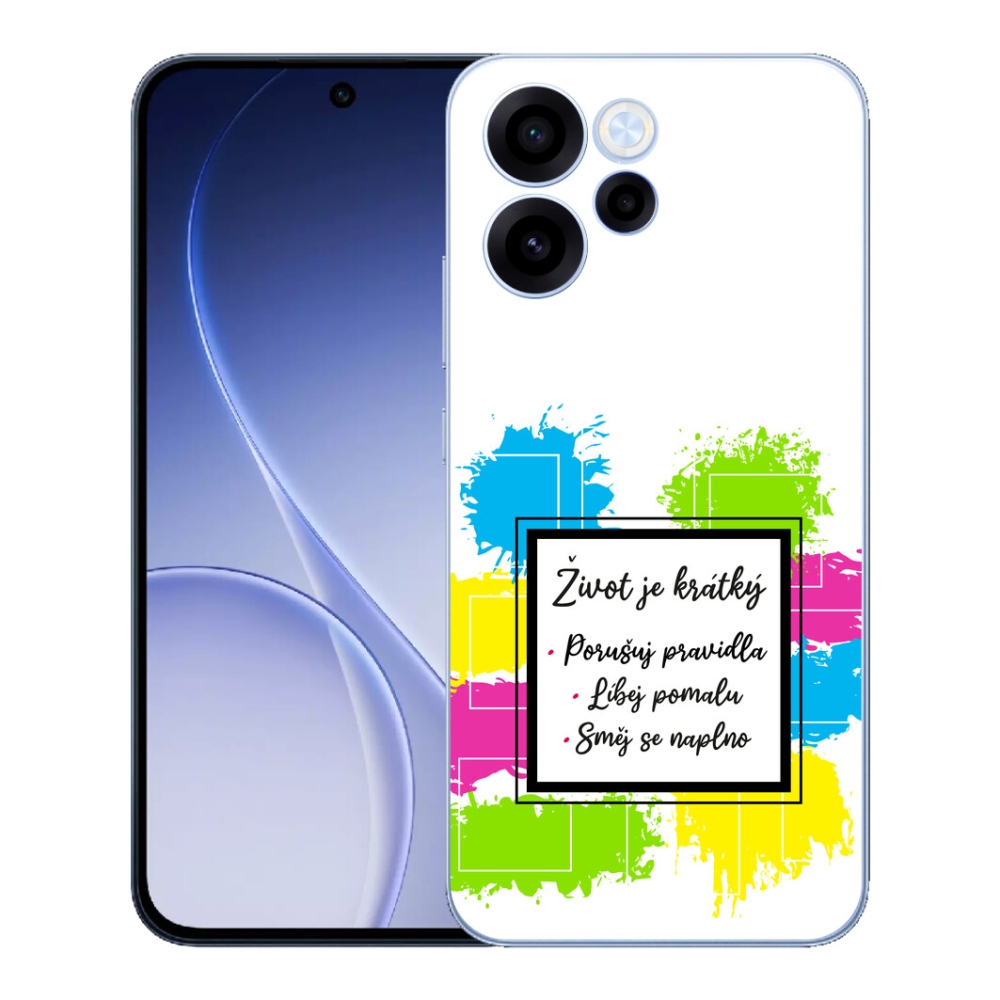 Gelový kryt mmCase na Oppo Reno 15 FS 5G - citát 5 bílé pozadí