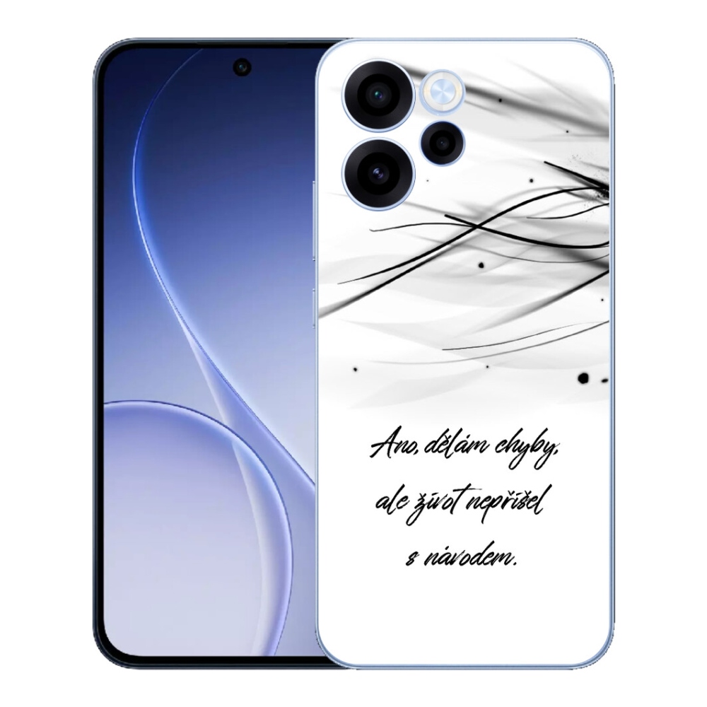Gelový kryt mmCase na Oppo Reno 15 FS 5G - citát bílé pozadí