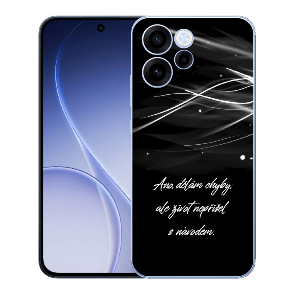 Gelový kryt mmCase na Oppo Reno 15 FS 5G - citát černé pozadí