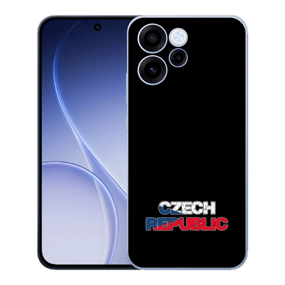 Gelový kryt mmCase na Oppo Reno 15 FS 5G - Czech Republic černé pozadí
