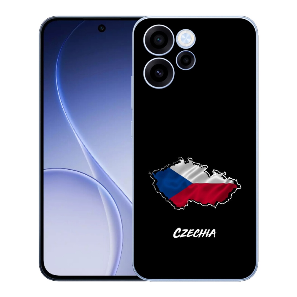Gelový kryt mmCase na Oppo Reno 15 FS 5G - Czechia černé pozadí