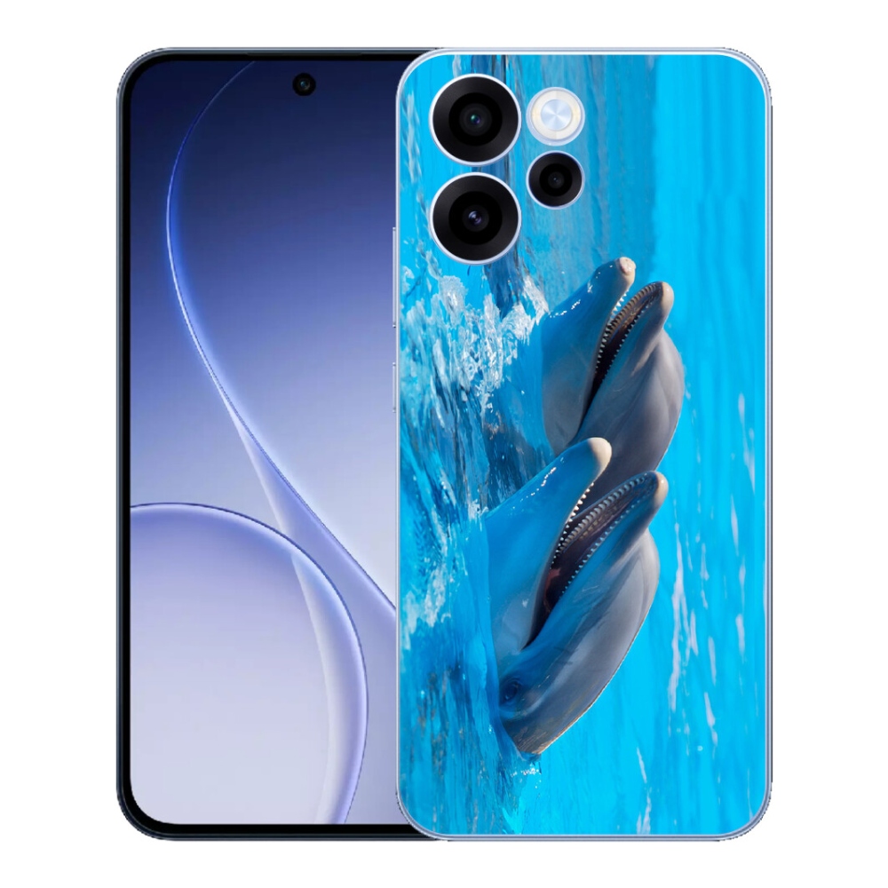 Gelový kryt mmCase na Oppo Reno 15 FS 5G - delfíni