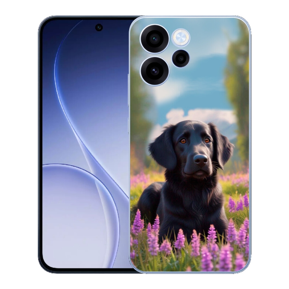Gelový kryt mmCase na Oppo Reno 15 FS 5G - elegantní černý retrívr