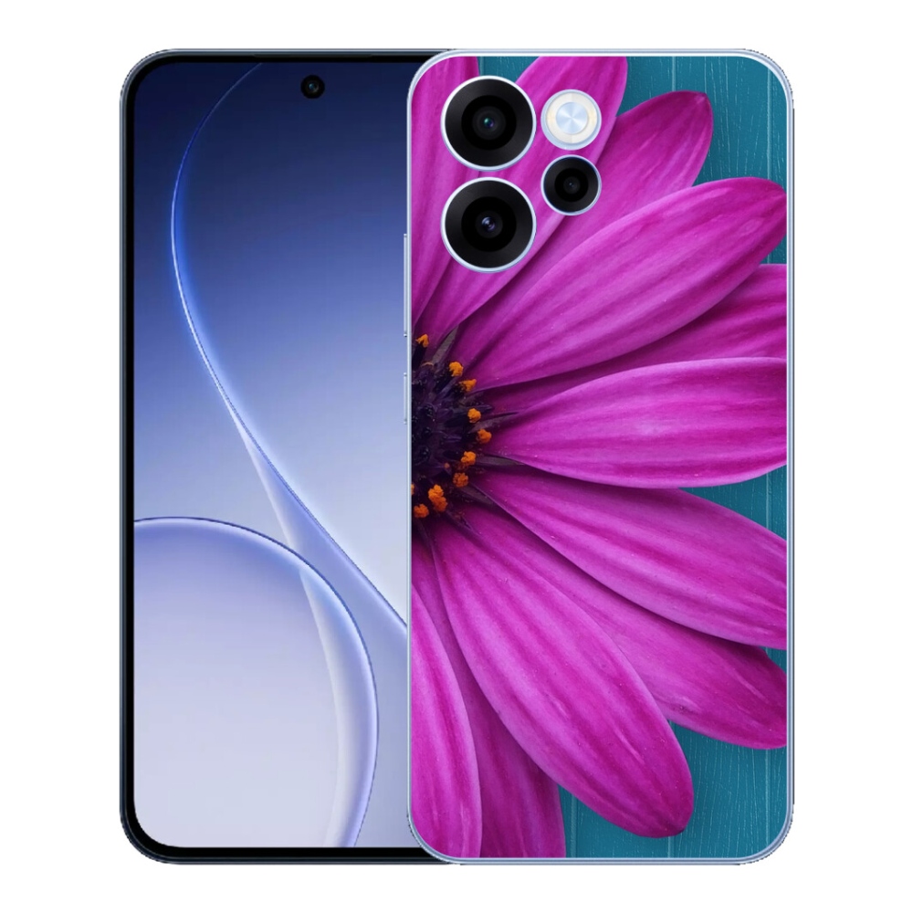 Gelový kryt mmCase na Oppo Reno 15 FS 5G - fialová kopretina
