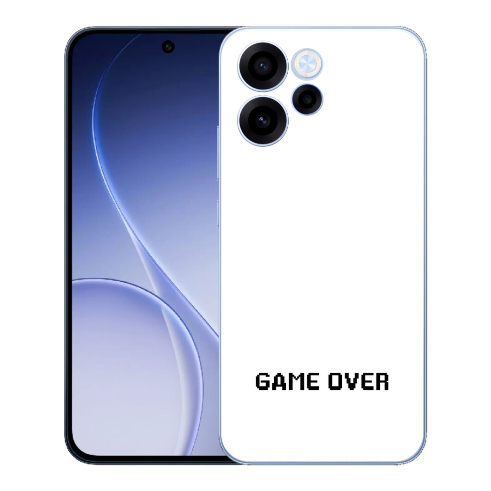Gelový kryt mmCase na Oppo Reno 15 FS 5G - game over bílé pozadí