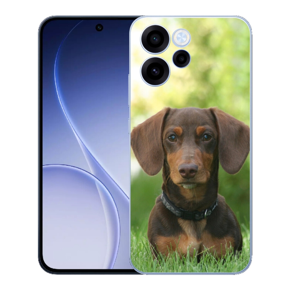 Gelový kryt mmCase na Oppo Reno 15 FS 5G - hnědý jezevčík