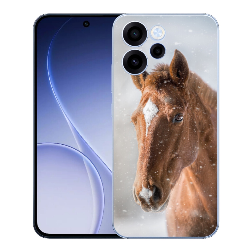 Gelový kryt mmCase na Oppo Reno 15 FS 5G - hnědý kůň 2