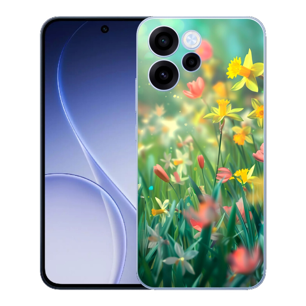 Gelový kryt mmCase na Oppo Reno 15 FS 5G - jarní květy