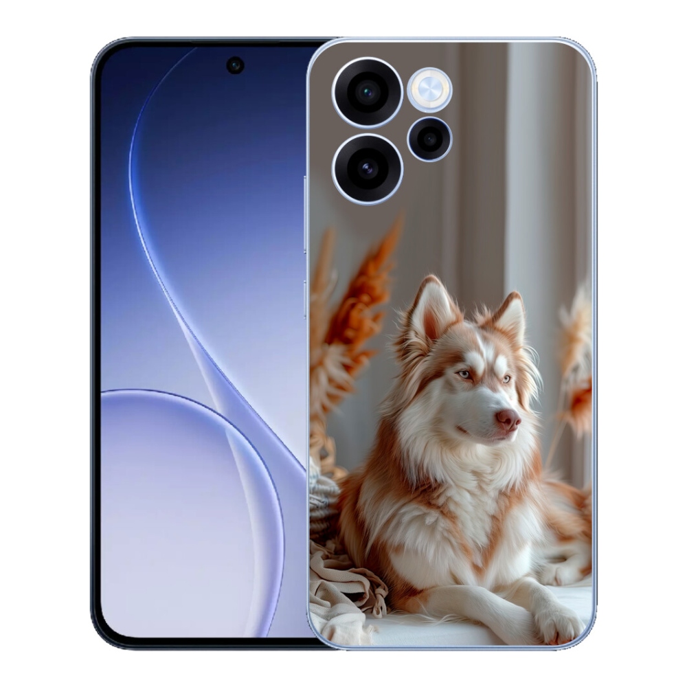 Gelový kryt mmCase na Oppo Reno 15 FS 5G - klidný sibiřský husky