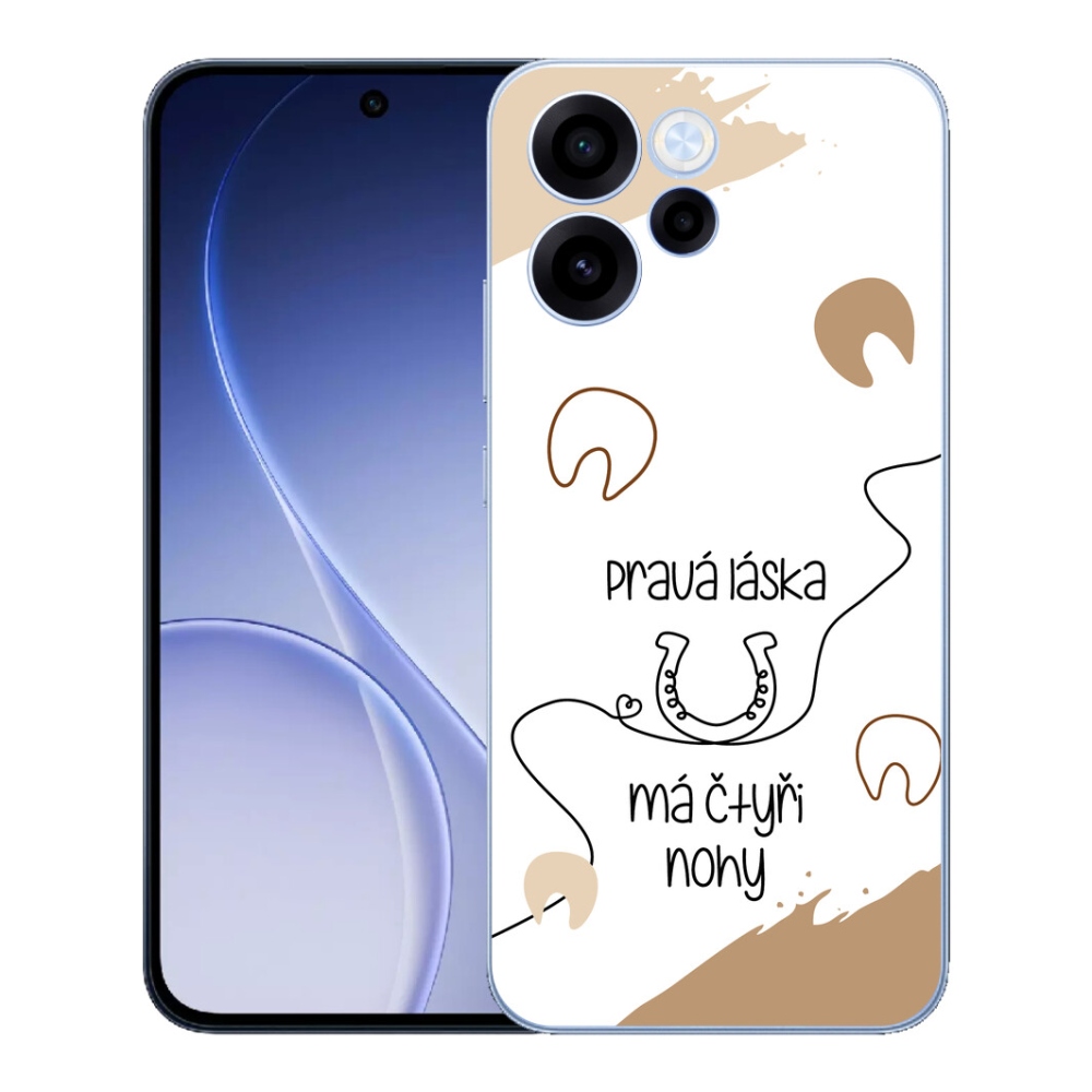 Gelový kryt mmCase na Oppo Reno 15 FS 5G - koňský motiv bílé pozadí