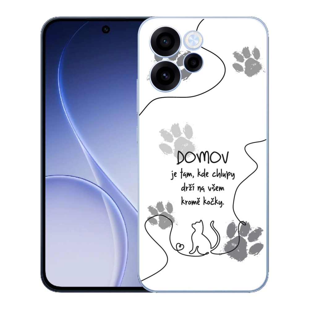 Gelový kryt mmCase na Oppo Reno 15 FS 5G - kočičí motiv bílé pozadí