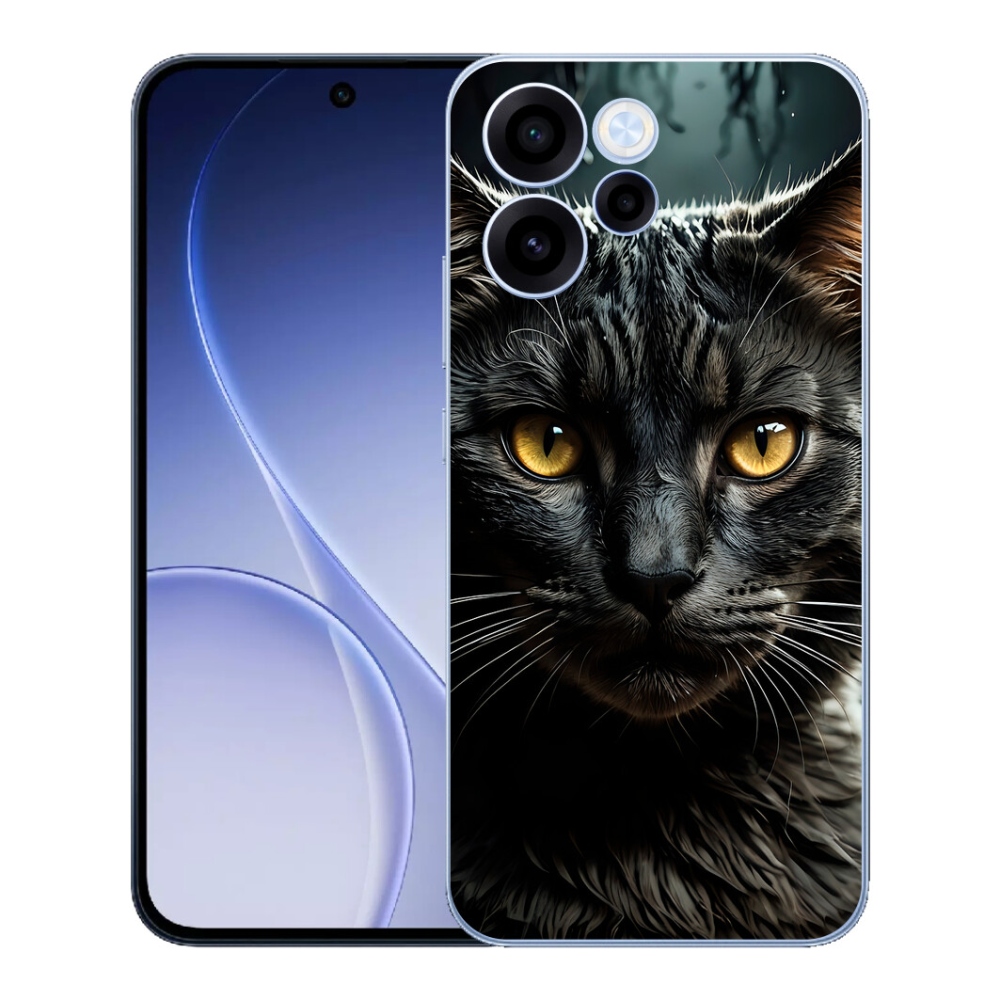 Gelový kryt mmCase na Oppo Reno 15 FS 5G - kočičí pohled 3