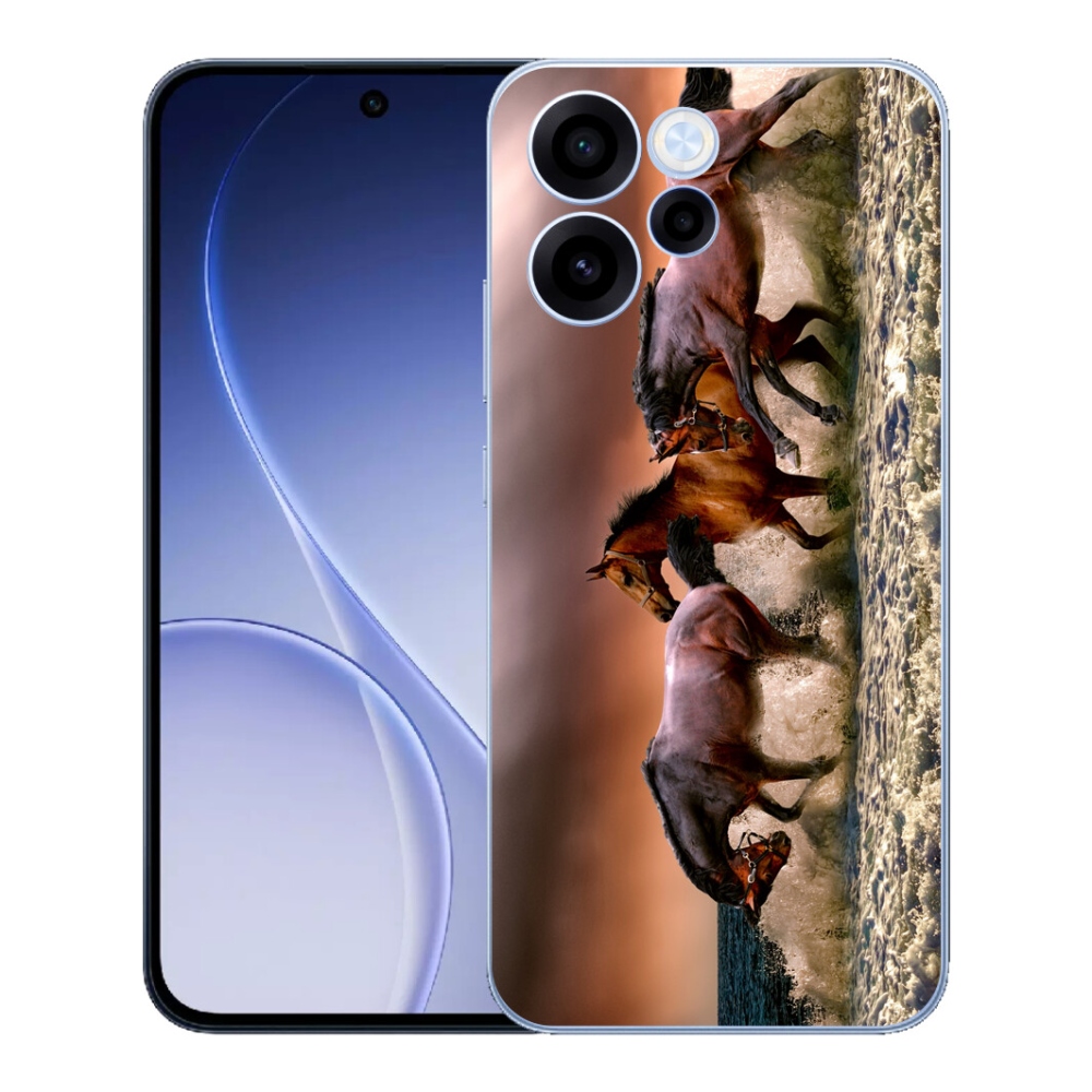 Gelový kryt mmCase na Oppo Reno 15 FS 5G - koně 1