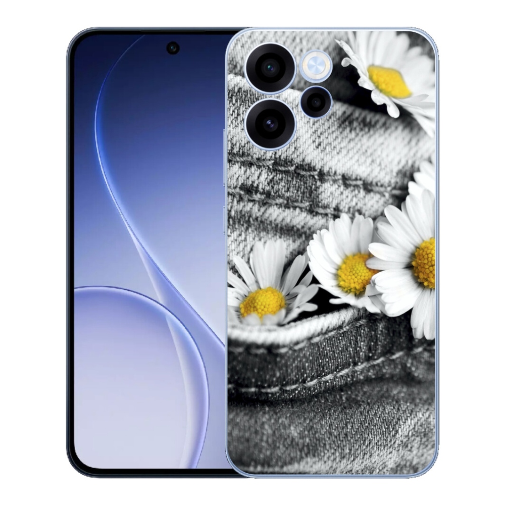 Gelový kryt mmCase na Oppo Reno 15 FS 5G - kopretiny