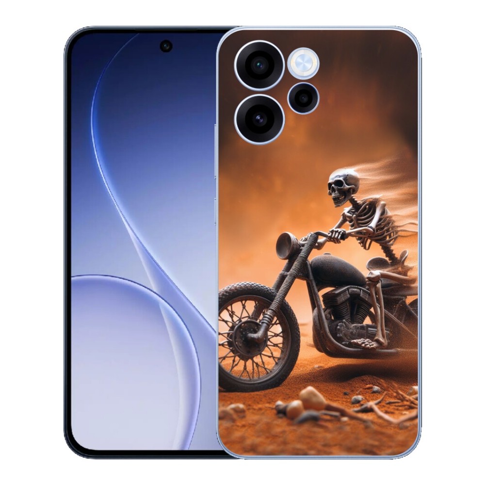 Gelový kryt mmCase na Oppo Reno 15 FS 5G - kostra na motorce