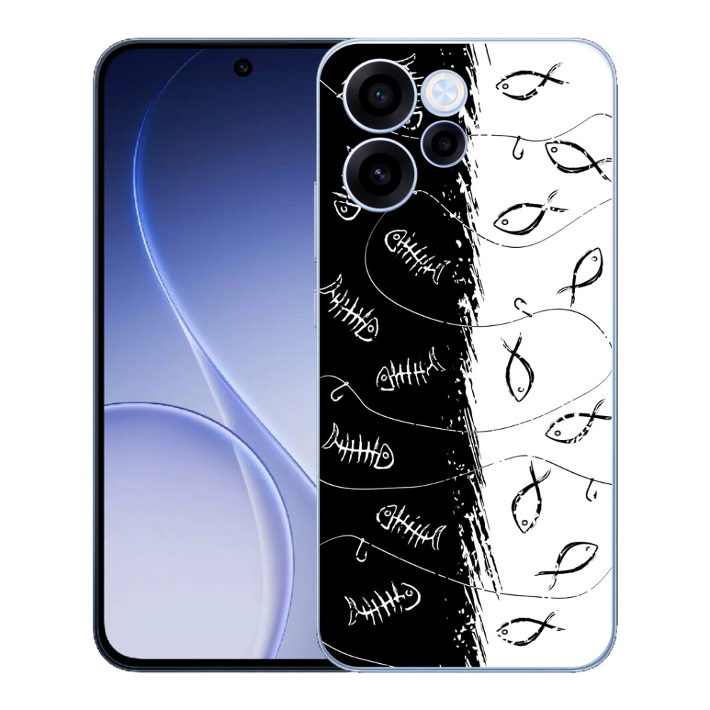 Gelový kryt mmCase na Oppo Reno 15 FS 5G - kostry a rybky