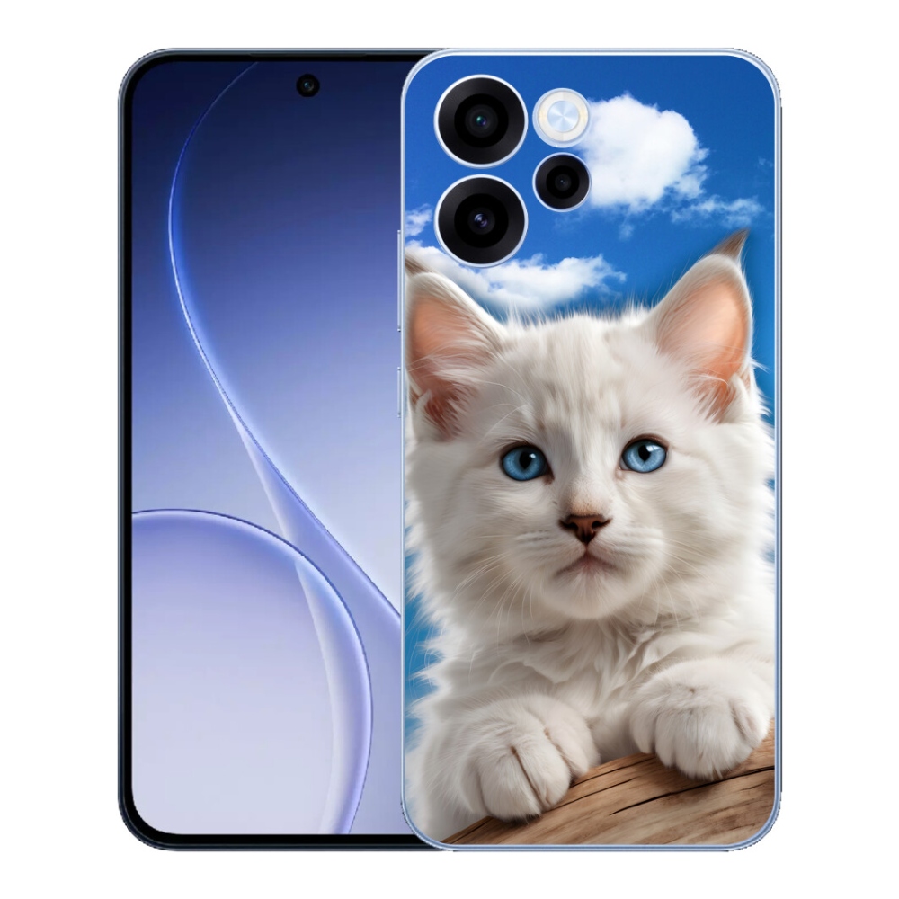 Gelový kryt mmCase na Oppo Reno 15 FS 5G - kotě a oblaka