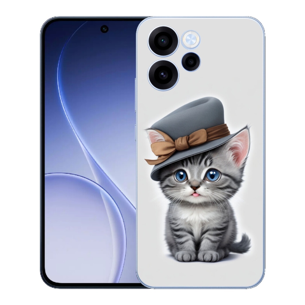 Gelový kryt mmCase na Oppo Reno 15 FS 5G - kotě s kloboukem