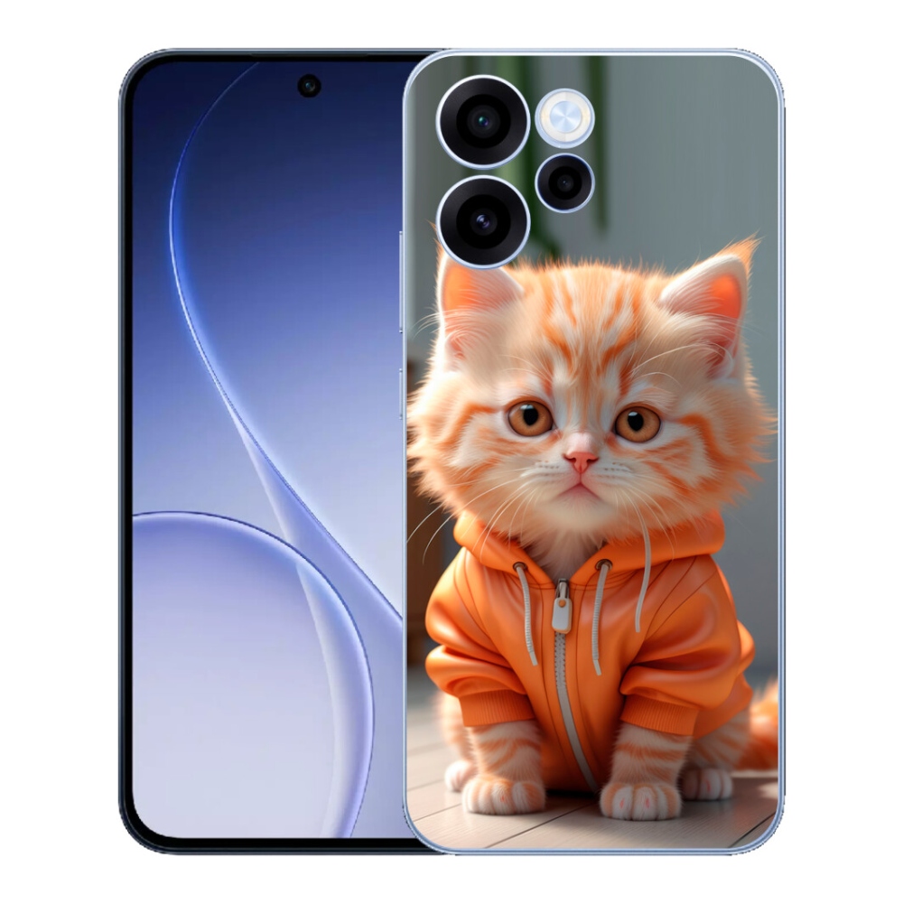 Gelový kryt mmCase na Oppo Reno 15 FS 5G - kotě v mikině
