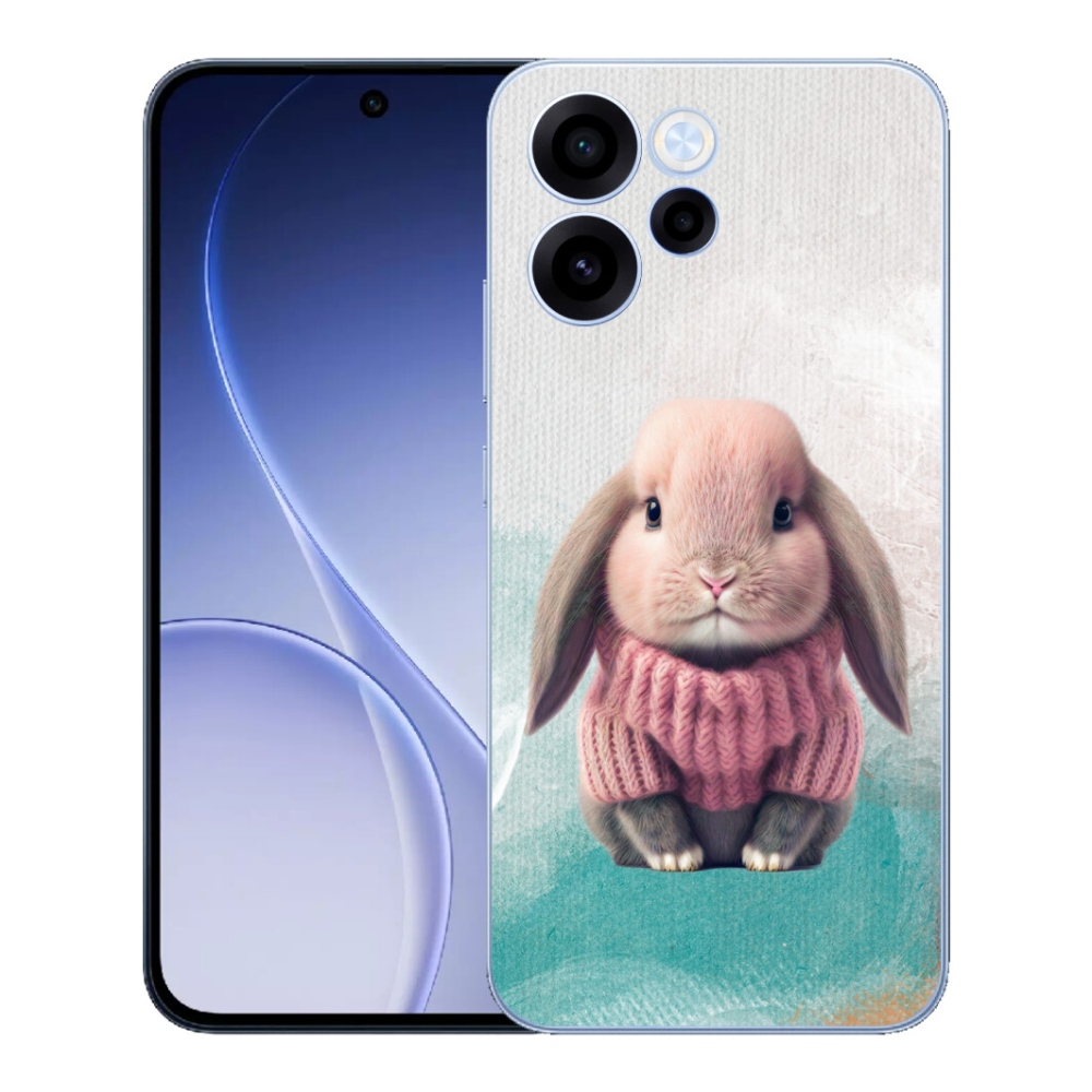 Gelový kryt mmCase na Oppo Reno 15 FS 5G - králíček ve svetru