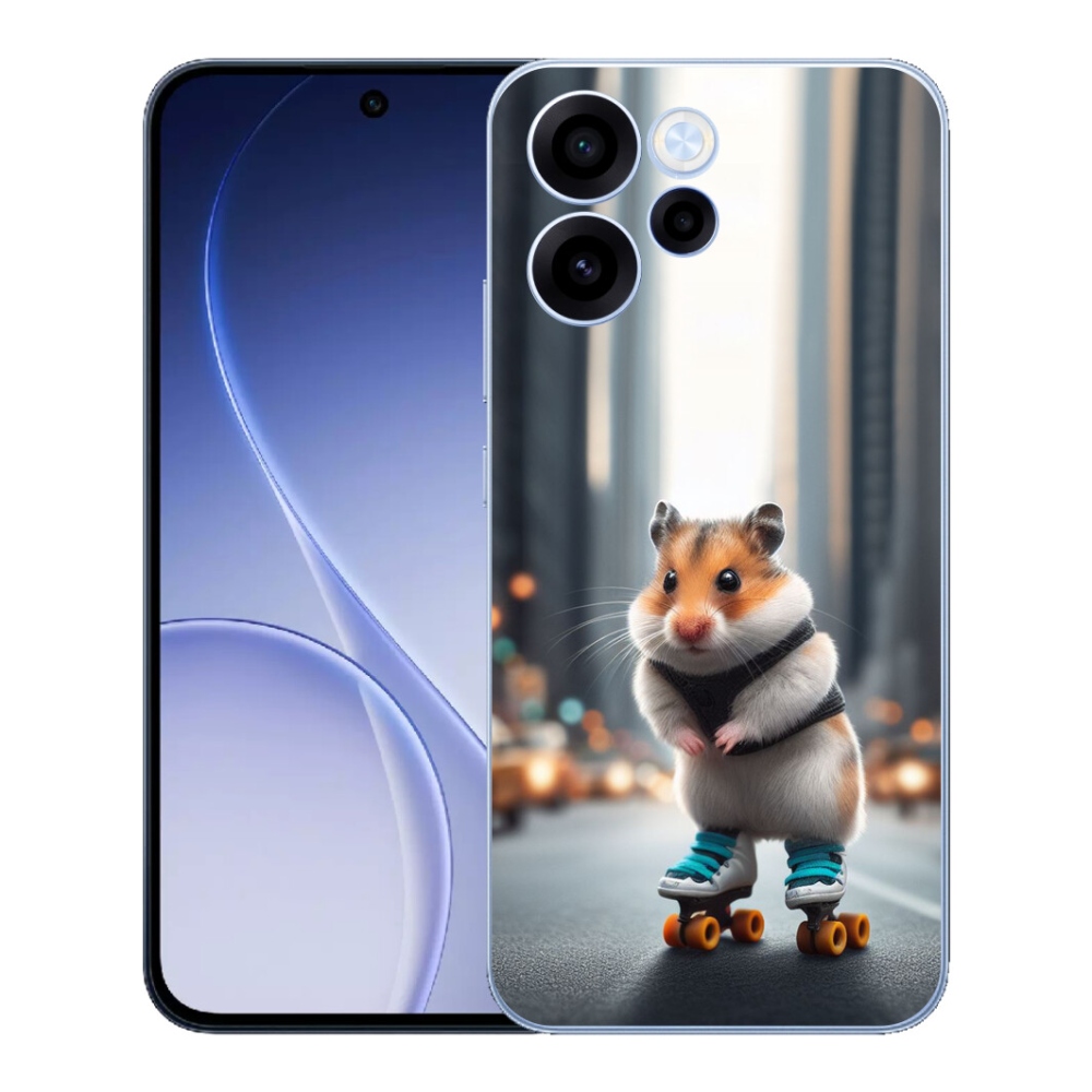Gelový kryt mmCase na Oppo Reno 15 FS 5G - křeček na bruslích