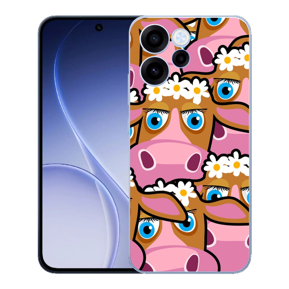 Gelový kryt mmCase na Oppo Reno 15 FS 5G - kreslené kravičky