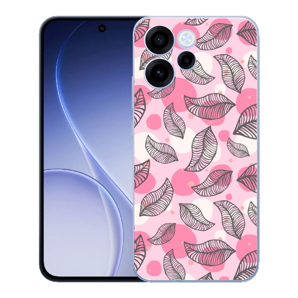 Gelový kryt mmCase na Oppo Reno 15 FS 5G - kreslené padající listy