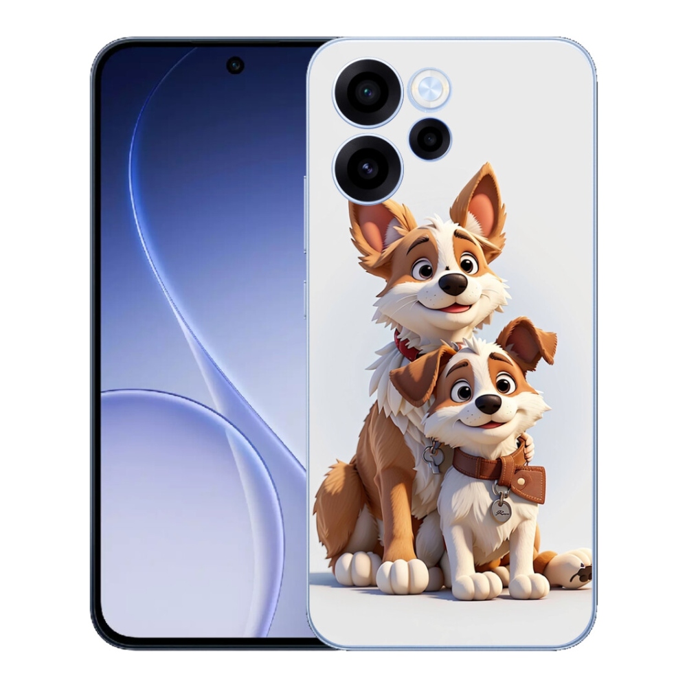 Gelový kryt mmCase na Oppo Reno 15 FS 5G - kreslení psi