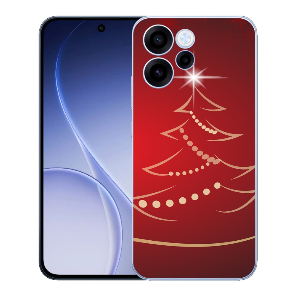 Gelový kryt mmCase na Oppo Reno 15 FS 5G - kreslený vánoční stromek